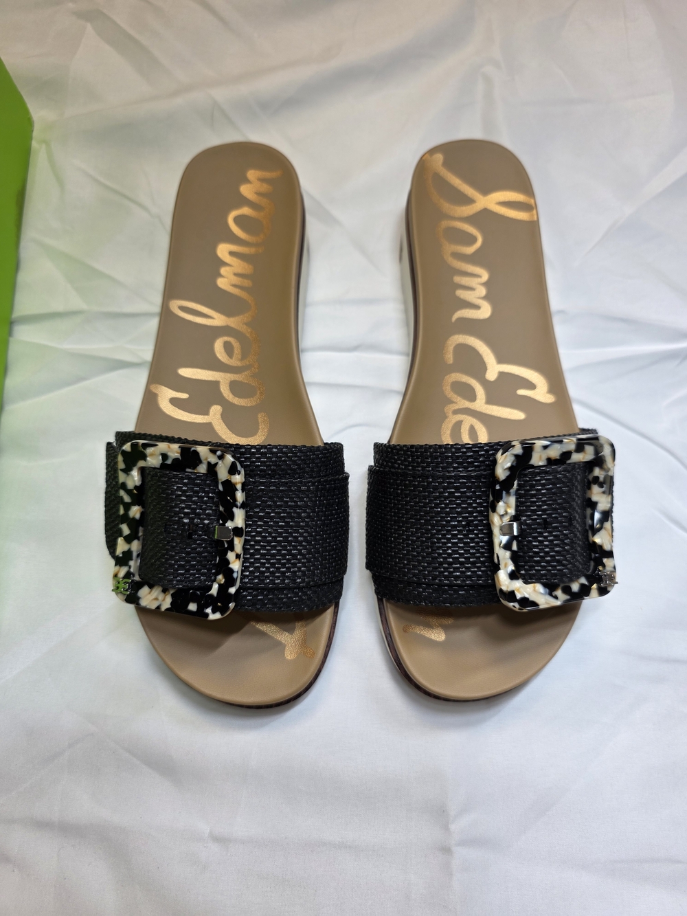 Sam Edelman Ariane Black Basketweave Sandals Women's Size 9.5 New With Box
